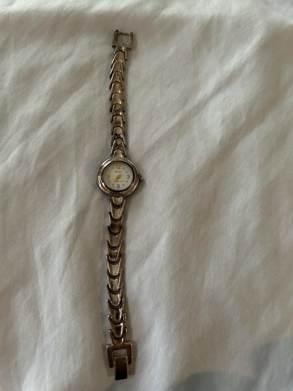 Classic Silver-Tone Women's Bracelet Watch with White Dial